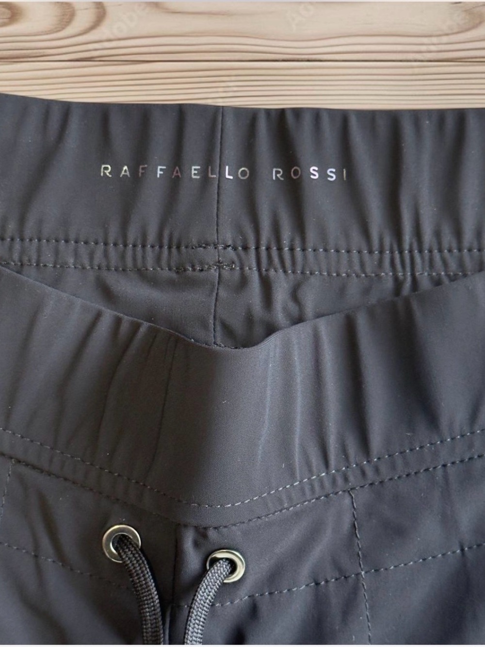 RAFFAELLO ROSSI Black Elastic Waist Drawstring Pants